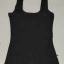 Womens Cotton Ribbed Square Neck Tank Tops Basic Backless Sleeveless Summer Cami Shirts 2025 (Small, Black)