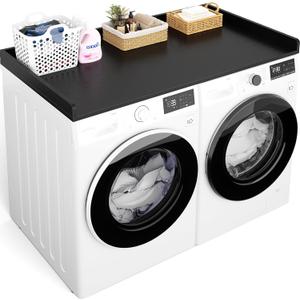 Aheaplus Washer and Dryer Countertop, Laundry Room Organization, Black, 54"D x 27.5"W x 2.4"H