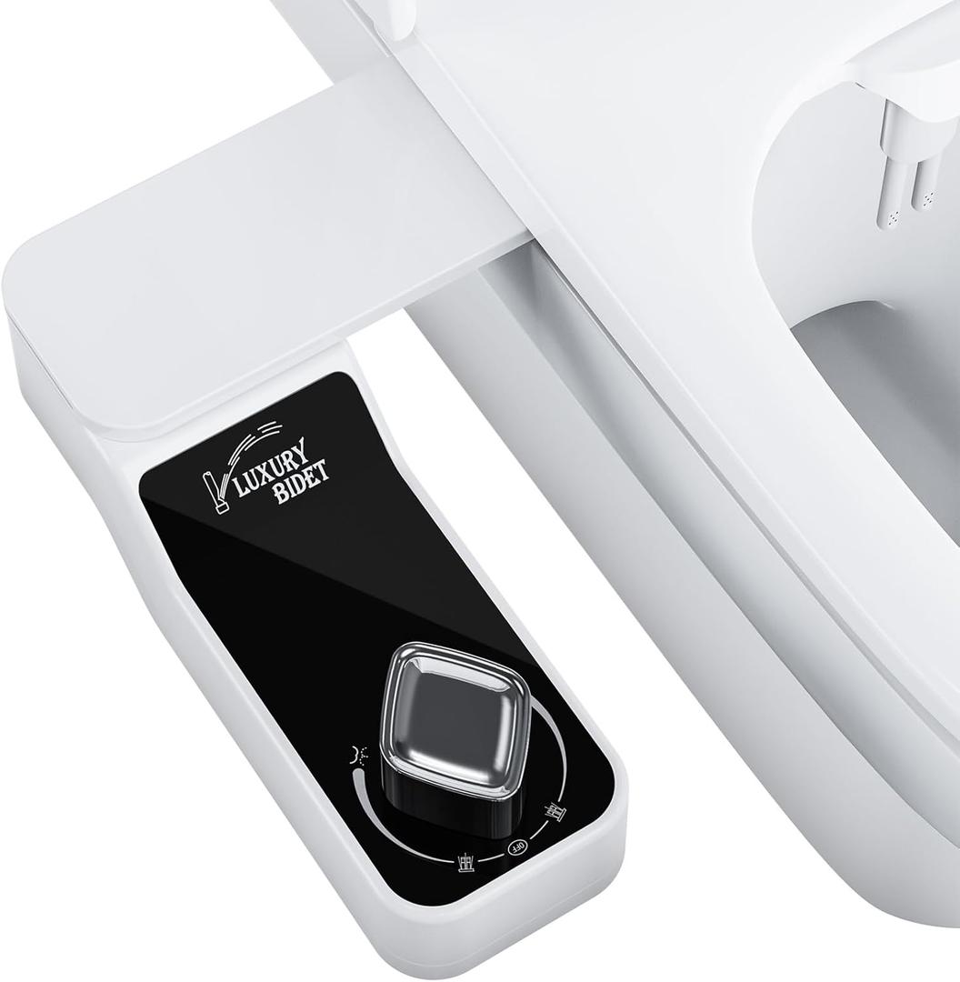 Bidet Attachment for Toilet - A Non-Electric Self Cleaning Water Sprayer with Adjustable Water Pressure, Ultra-Slim Bidet Attachment, Rear and Feminine Wash, Angle Control & Easy Home Installation (White)
