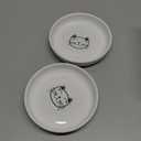 Shallow Elevated Cat Bowls,5.9 Inch Wide Raised Ceramic Cat Dishes with Bamboo Stand, Whisker Friendly Pet Water or Food Plates Feeding Station for Indoor Cats, Kitten(White,Set of 2)