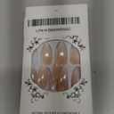 Ombre Press on Nails Almond Fake Nails with Design Chrome False Nails Press-ons Medium Glossy Full Cover Acrylic Glue on Nails Artificial Stick on Nail for Women Manicure 24Pcs