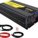 2000W Sump Pump Battery Backup Power System Basment Protection Sump Pump Inverter with LCD Display and Automatic Battery Backup Switching for Basement Emergency and Power Outage Backup (Black)