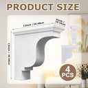 Briwooody 4 Pcs Unfinished Paintable Corbels, 4 1/8 W x 10 1/2 D x 10 1/2 H