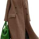CHARTOU Women Oversized Long Winter Coats Warm Wool Blend Pea Trench Coat Overcoat (Medium, Camel)