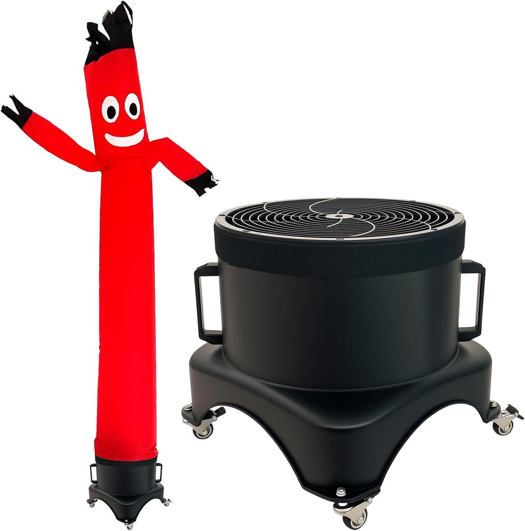 6FT Red Inflatable Tube Man Set with 180W Blower, Air Dancer for Business