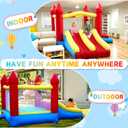 Bounce House with Double Slide,5-in-1 Inflatable Jumping Castle for Toddlers & Kids 2-10, Features Basketball Hoop & Large Bounce Area, Fast Setup with Blower for Outdoor Indoor Play, 146"D x122"W x 80"H