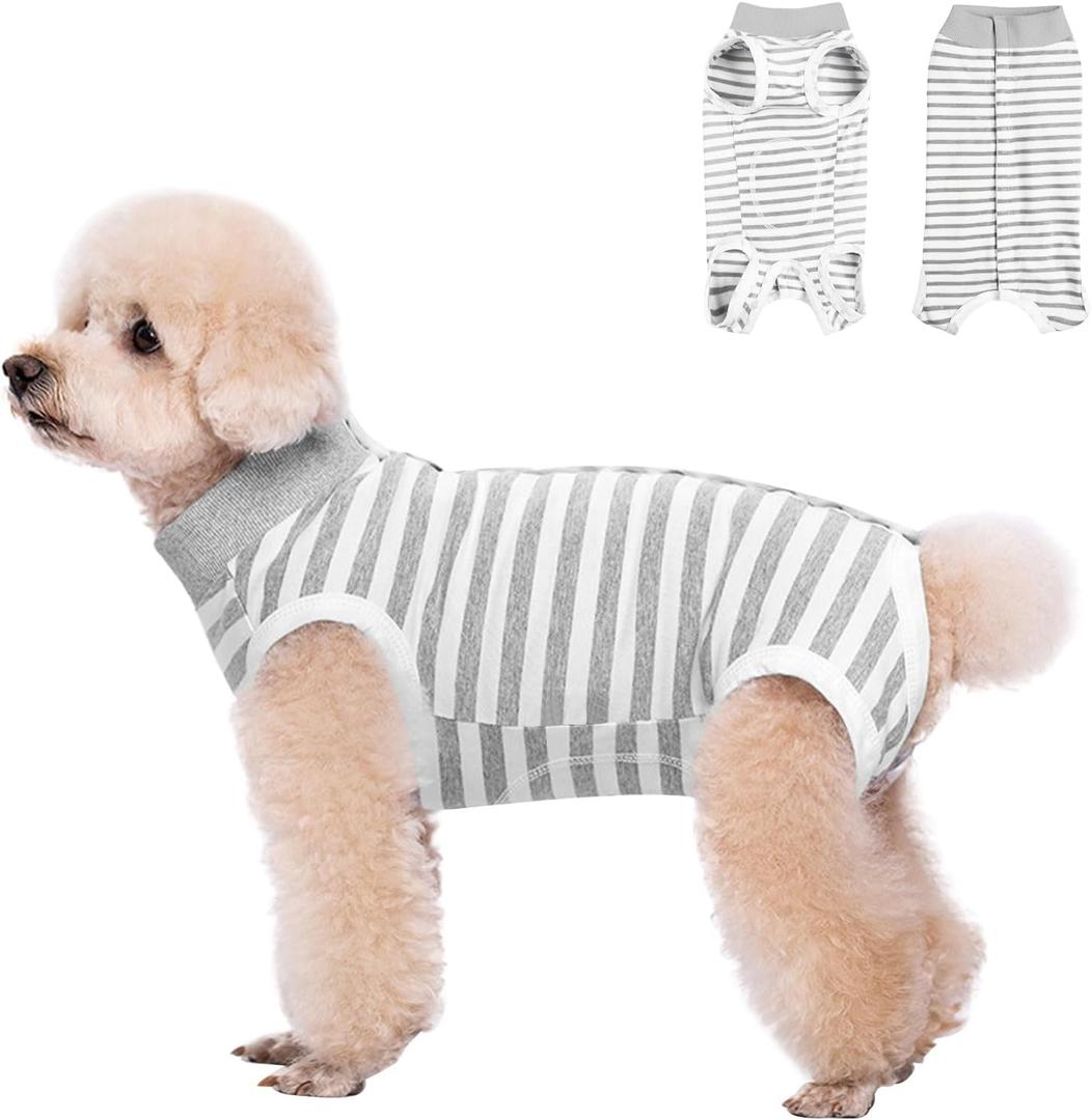 FEimaX Dog Surgery Recovery Suit Female and Male Spay with Pee Hole, Pet Body Suits for Puppy After Spayed, Neuter Surgical Onesie for Small and Medium Dogs Cats, Alternative Bandages E-Collar & Cone