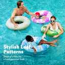 Sloosh 4 Pack Inflatable Pool Floats, Pool Tube Rings, Swim Tubes, Floaties Toys, Beach Swimming Party Toys for Kids and Adults