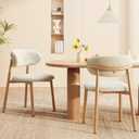 Kitchen Dining Chairs Set of 2 Modern Soft Linen Farmhouse Dining Room Chair with Metal Legs, Beige/Original