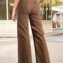 Sidefeel Womens Wide Leg Jeans Casual Baggy High Waisted Stretch Denim Pants Size 12 Brown