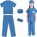 RioRand Doctor Costume for Kids,Toddler Nurse Scrubs Career Day Costume Halloween Dress Up Cosplay For Boys Girls 120 Medium