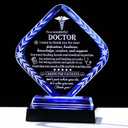 Movdyka Thank You Doctor Gifts for Women Men Crystal Keepsakes with Colorful Light Base Doctor Appreciation Gifts for Famale Male Best Doctors Day Retirement Birthday Plaque Decor
