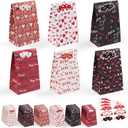 Valentines Bags - 24 PCS Valentines Gift Bags for Class School,Valentine Treat Bags with Stickers -Valentine Goodie Bags for Kids | Valentine's Day Gifts for Kids -Valentine's Decorations Party Favors (Red)