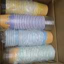 Jingmore 120 Pack 6 oz Ice Cream Paper Cups with Lids Disposable Ice Cream Bowls Paper Treat Dessert Cups 5 Colors Cake Snack Container for Hot or Cold Food Soup Yogurt Birthday Summer Party Supplies