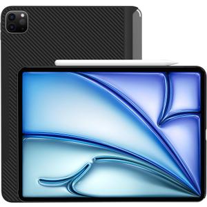 Ultra-Thin Magnetic Case for iPad Pro 12.9 / iPad Air 13-inch (M2/M3), Compatible with Magic Keyboard & Supports Apple Pencil 2 Wireless Charging, Carbon Fiber Texture Protective Cover