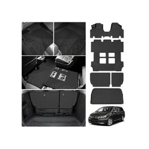 Cartist Floor Mats for Honda Odyssey 2011-2017, All Weather Cargo Liner for Odyssey Accessories, Heavy Duty TPE Trunk Mat with Backrest Mats, Car Accessories