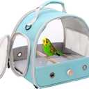 Small Bird Travel Cage Carrier, Portable Parrot Parakeet Carrier with Standing Perch and Comfy Mat, Budgies Carry Transport Bag for Vet Visit Shopping and Outdoor Adventure. (Green)