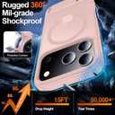 MOZOTER for iPhone 17 Pro Case with Kickstand,[Compatible with MagSafe] [12FT Military Grade Protection] Slim Translucent Matte Shockproof Phone Case,6.3",Pink