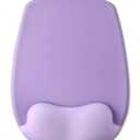 Mouse Pad with Wrist Rest Support, Ergonomic Mousepad with Comfortable Gel Cushion, Gaming Mouse Pad with Smooth Lycra Surface & Non-Slip PU Base, for Home Office Computer Laptop, Purple