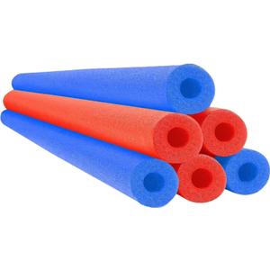 Chochkees Pool Noodles 52" x 2.5" Inch Swimming Hollow Core Foam Tube, Floating Thick Noodles for Floating, Pool Accessories, 6-Pack