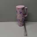 Butterfly Tumbler, Butterfly Gifts for Women 40 oz Insulated Tumbler with Handle and Straw Cup Holder Friendly Travel Mug Stainless Steel Water Bottle