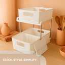 2 Tier Kitchen & Cabinet Drawer Storage Rack With Sliding Baskets  Adjustable Shelf Laundry Room Organization| Under Sink Organizer For Bathroom Accessories & Kitchen