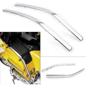 Chrome Saddlebag Side Trim Molding for Honda Gold Wing GL1800 2001-2017, ABS Plastic Fairing Cowl Edge Molding Trim Cover Strips Side Panel Accent Protector Accessories