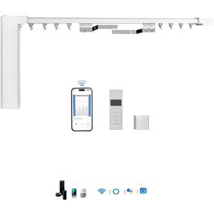 WiFi Electric Remote Control Drapery System,Compatible with Alexa,Google Home,Adjustable track length (125")，Includes 24 small pulleys
