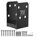 4x4 Stainless Steel Post Base,Internal 3.5 x 3.5 Post Anchor Bracket,Deck Post Base Concrete Support Anchor Base for Deck Railing, Fences, Mailboxes(1Pcs Black)