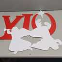 Christmas Joy Nativity Outdoor Decoration, 3 Piece Joy Christmas Nativity Scene Yard Signs Lawn Decor Weather Resistant PVC Silhouette Outdoor Decor, Red