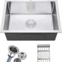 25" x 22" Drop-In Kitchen Sink, Single Bowl Topmount with Nano Coating & Workstation Design, Stainless Steel with Enhanced Durability