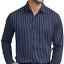 COOFANDY Mens Stretch Dress Shirts Muscle Fit Wrinkle Free Long Sleeve Button Down Shirt Business Casual Shirts XL