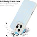 KANGHAR Compatible with iPhone 16 Pro Max Case, Silicone Stripes Cute Pattern, Camera Protection Soft Slim Phone Case for Phone Case -Light Blue