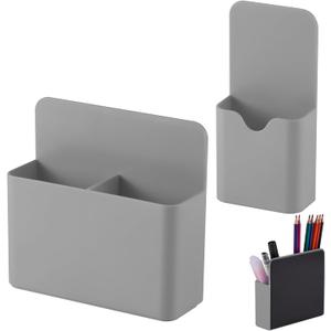 KITANIS Magnetic Pen Holder,2 Pack Magnetic Dry Erase Marker Holder with Generous Compartments,Strong Magnet Storage Marker Pen Pencil Organizer for Refrigerator,Whiteboard,Locker Accessories