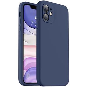 Vooii Compatible with iPhone 11 Case, Upgraded Liquid Silicone with [Flat Edges] [Camera Protection] [Soft Anti-Scratch Microfiber Lining] Phone Case for iPhone 11 6.1 inch - Navy Blue