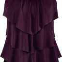 Septangle Women's Tankini Swimsuit Two Pieces Set Ruffle Swimwear Bathingsuit with Boyshort (18, Burgundy)