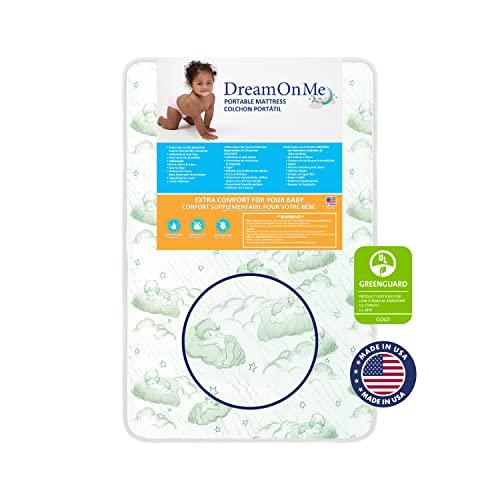 Dream On Me 3" Playard Mattress, White, 26"x38"x3"