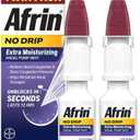 Afrin No Drip Extra Moisturizing Nasal Mist Twin Pack, Non-Drowsy, Fast-Acting Decongestant for Sinus Pressure and Dry Nasal Passages, Adults and Children 6 and Older, .5 fl oz (Pack of 2)
