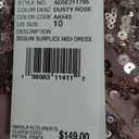 Adrianna Papell Women's Sequin Surplice Midi Dress, 10, Dusty Rose