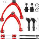 Front End 10pc Suspension Kit for 2007-2013 Chevy Silverado Sierra Yukon Suburban 1500 Avalanche Tahoe Escalade EXT ESV, Upper Control Arm Lower Ball Joints Tie Rods Sway Bars Replacement(10pc)