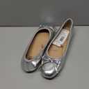 SMNY Low Heel Flat Shoes Comfortable Bowknot Decoration Casual Ballet Shoes, Silver, 6