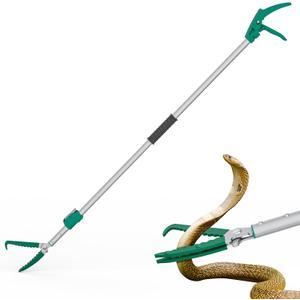 78" Extendable Snake Grabber Reptile Tongs Rattle Snake Catcher Wide Jaw Handling Tool with Lock and Comfortable Grip