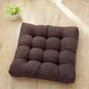 18x18x4 Inch Tufted Seat Cushion Cotton Linen Seat Cushions Non-Slip Chair Pad for Dining Room Kitchen Office Chairs (Coffee,18"x18")