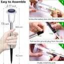 DenicMic Solar Lights Outdoor 10 Pack Waterproof 6000K Cold White LED Stainless Steel Stake Outside Lights for Yard Pathway Garden Driveway Walkway Landscape Path Lighting