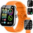 Smart Watch (Answer/Make Calls), 1.96"HD Smartwatch for Men Women 113+ Sport, 2025 Fitness Activity Tracker with Heart Rate Monitor, Sleep Trackers, Pedometer, IP68 Waterproof for Android iOS Orange