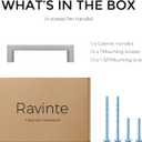 Ravinte 5 Pack Solid 3 Inch Center to Center Slim Square Bar Drawer Handles Kitchen Cabinet Handles Brushed Nickel Drawer Pulls Kitchen Cabinet Hardware Kitchen Handles Cabinet Pulls