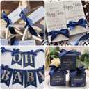 2 x Navy Blue Ribbon 5/8 Inch x 25 Yards, Solid Color Fabric Satin Ribbons for Gift Wrapping, DIY Crafts, Bridal Bouquets, Wreaths, Bows, Sewing Projects, Baby Shower and Wedding Party Decoration