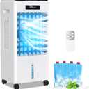 Portable Air Conditioners, 3-IN-1 Evaporative Swamp Air Cooler 8L, Windowless Portable AC with Remote, Fast Cooling, 7H Timer, Oscillation 90, 3 Modes Air Conditioner Portable for Room Bedroom(Black)