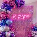 Gerrii K-pop Themed Party Decoration Neon Signs Heart LED Neon Light for Wall Decor Pink and Purple Kpop Music Korean Idol Birthday Decorations Y2K Concert Movies TV Fans Prom Party Supplies