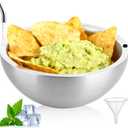 70oz Dip Chiller Bowl, Stainless Steel Double Walled Insulated Ice Serving Bowl for Parties, Large Capacity Chilled Dip Dish for Guacamole, Salsa, Sauces, Salad & Food Hot or Cold